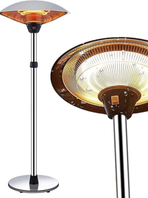 51gVexeXVAL._AC_ 2100W Outdoor Free Standing Electric Patio Heater, With 3 Power Settings Freestanding Heaters For Indoor Outdoor Garden, Height Adjustable,Waterproof Rainproof Home Infrared