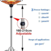 3000W Outdoor Garden Heater, Electric Patio Heater, Quiet Operation, Dust Waterproof IP44, 3 Power Settings, 160 210cm Height Adjustable