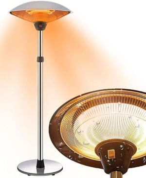 3000W Outdoor Garden Gazebo Infrared Heater, Electric Patio Heater, Quiet Operation, Dust Waterproof IP44, 3 Power Settings, 160 210cm Height Adjustable