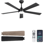 52-Inch Ceiling Fan with Light, Black