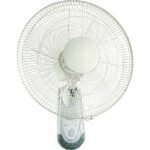 16-Inch Wall Hanging Fan with Double String Switch, White and Grey